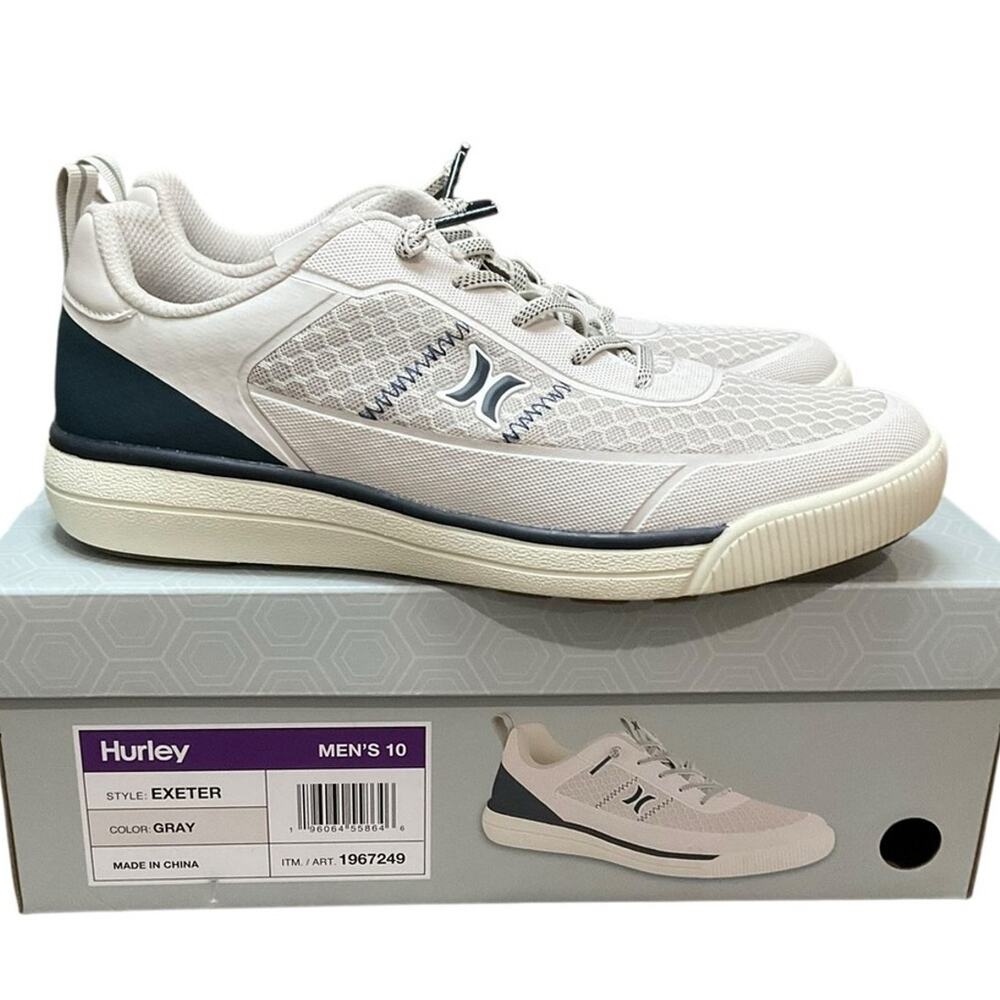 Hurley Exeter Men’s Athletic Sneakers Casual Breathable Sport Gray Size 10 NEW